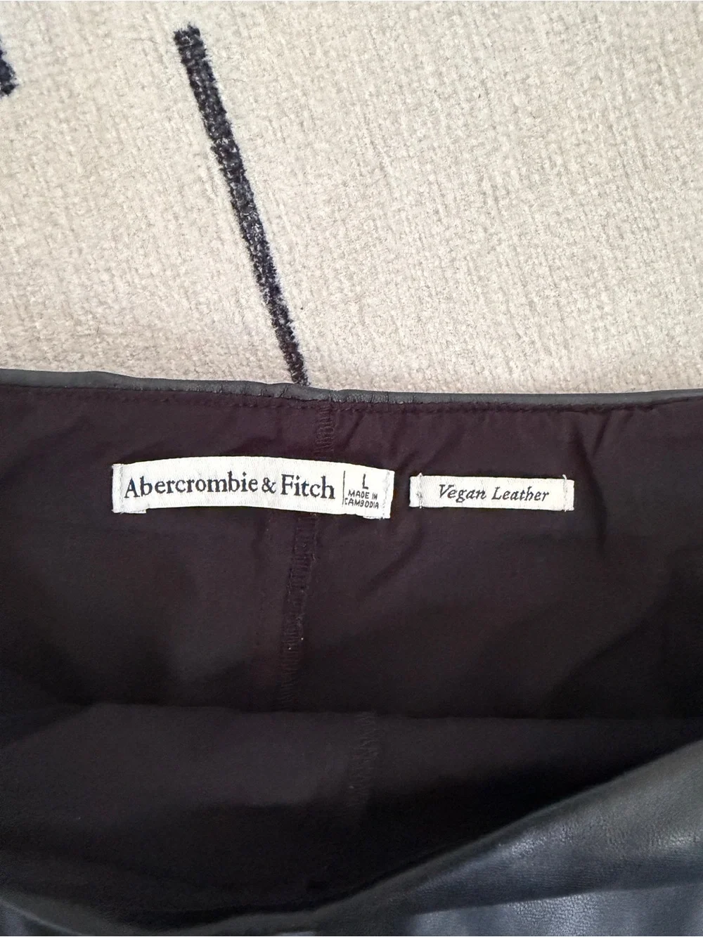 Abercrombie Black Faux Leather Mini Skort